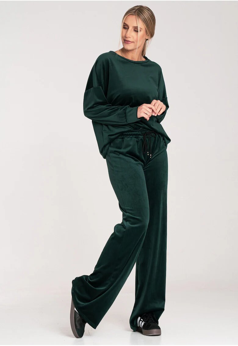 Figl Trening dama poliester/elastan - verde intens - hanorac lejer - pantaloni lungi -