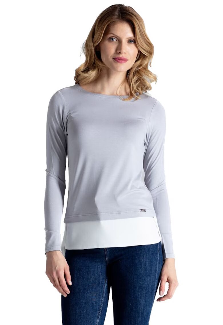 Figl Tricou cu mânecă lungă pentru femei Eiree M374 gri - Gri