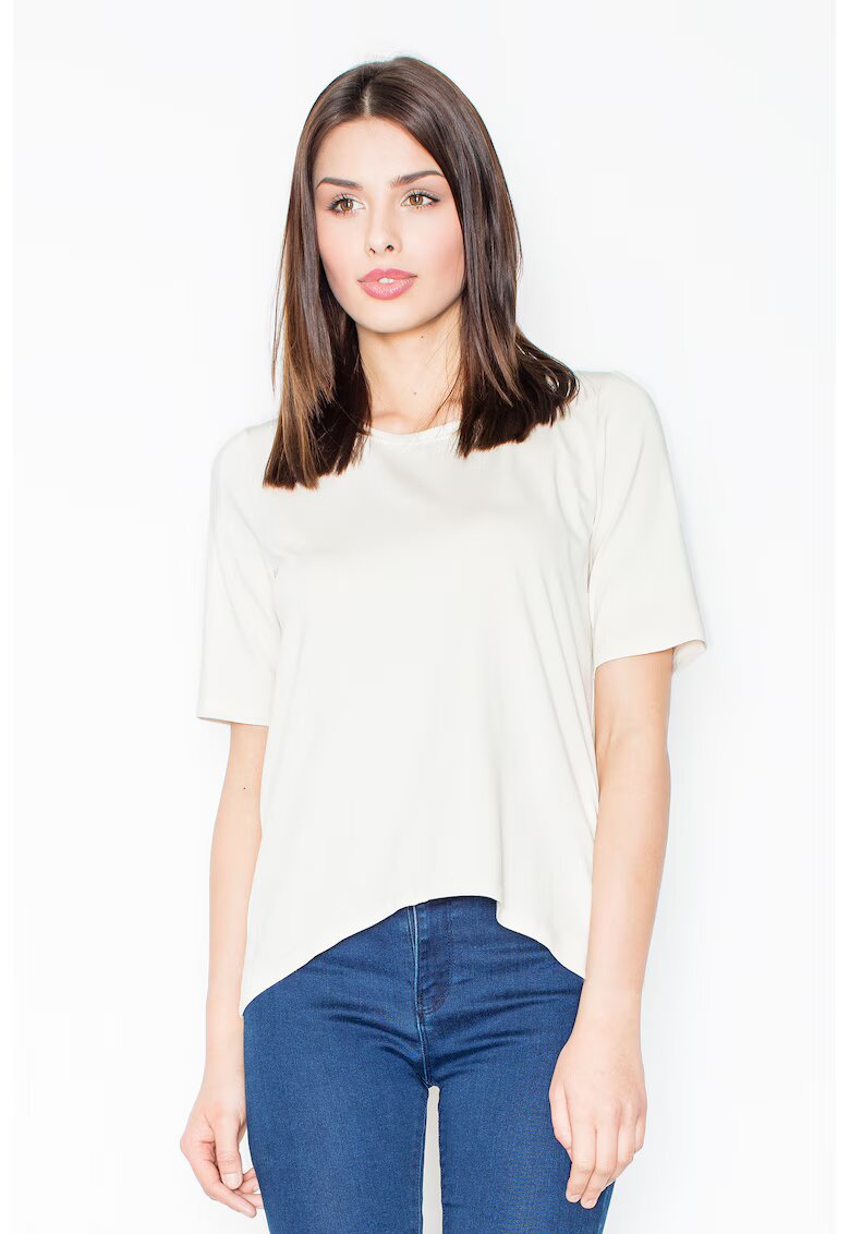 Figl Tricou dama - Spatele gol - Viscoza/Elastan - Ecru