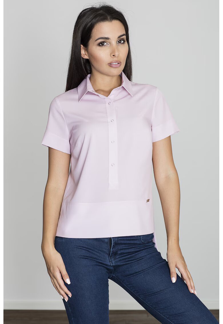 Figl Tricou polo cu fenta lunga cu capse - Poliester/Elastan