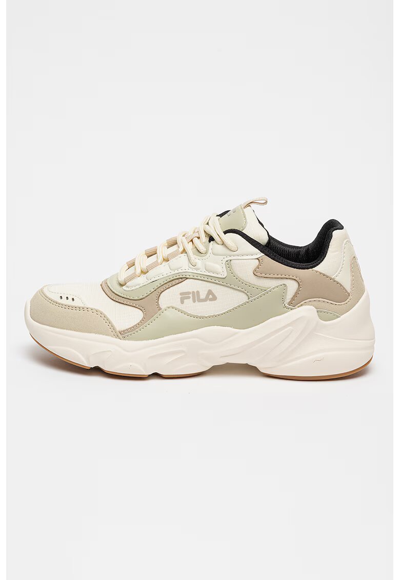 FILA Pantofi sport Collene CB cu garnituri din piele ecologica - Alb/Gri cenusiu