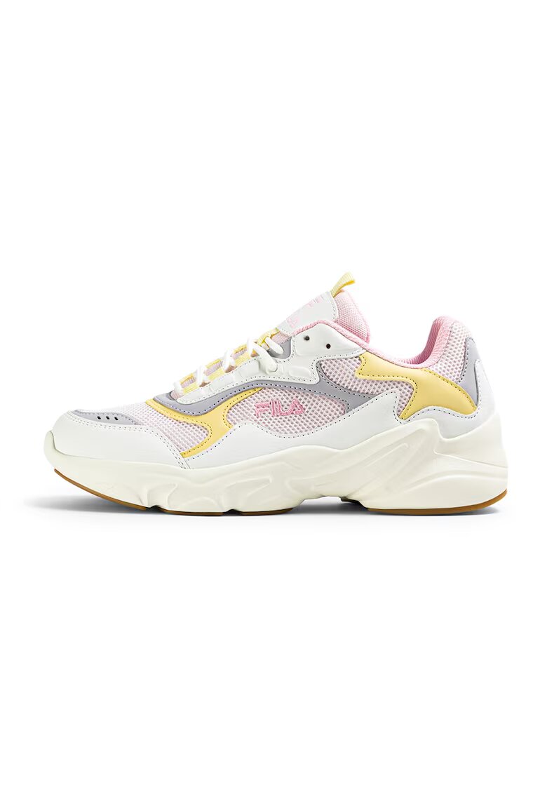 FILA Pantofi sport Collene CB cu garnituri din piele ecologica - Alb murdar/Roz pal