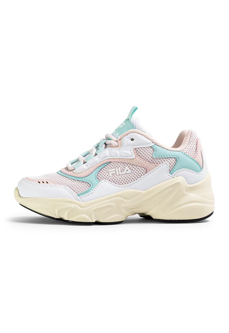 FILA Pantofi sport cu insertii din plasa Collene - Alb/Albastru glaciar/Roz pal