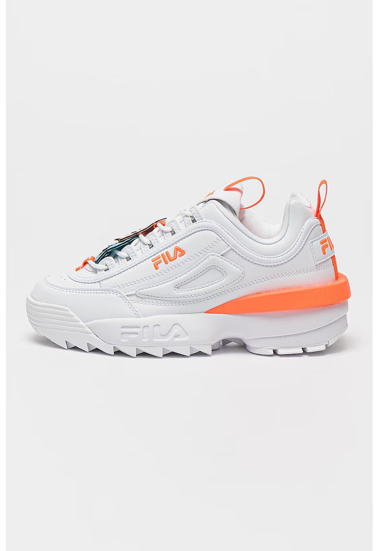 FILA Pantofi sport de piele ecologica cu aspect masiv Disruptor Flower - Alb/Coral