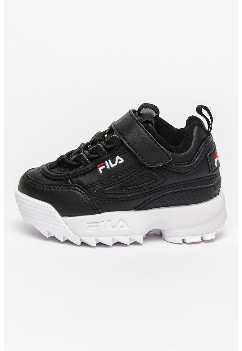 FILA Pantofi sport de piele ecologica cu detaliu logo contrastant Disruptor - Negru