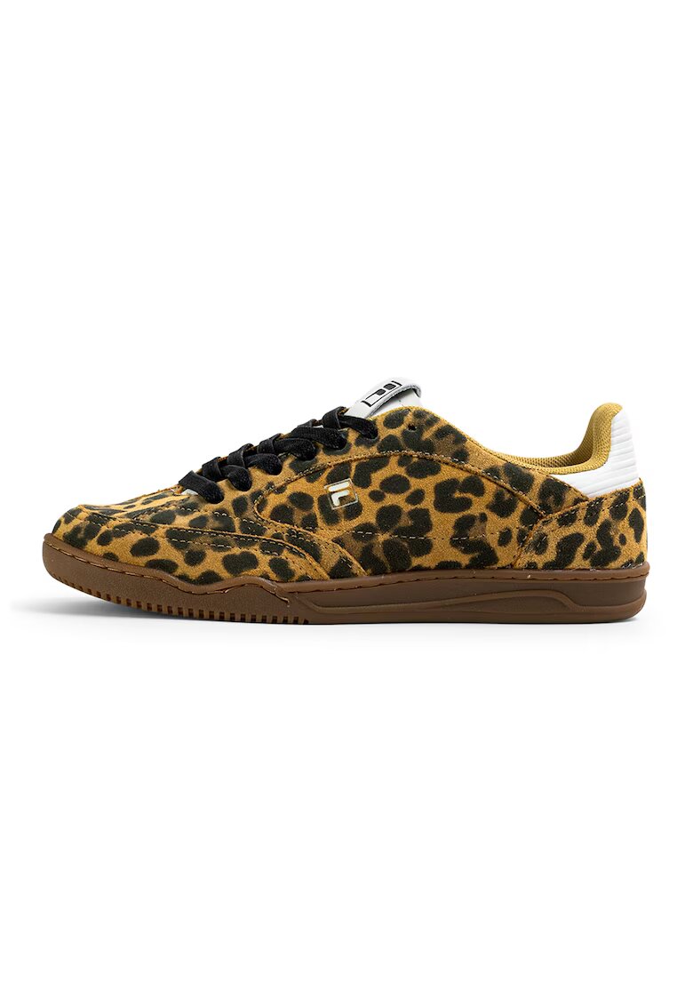 FILA Pantofi sport din piele intoarsa cu animal print - Negru/Maro