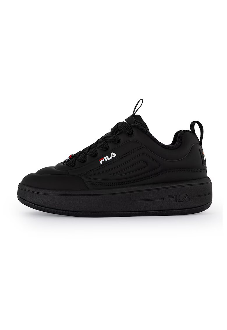 FILA Pantofi sport flatform din piele ecologica cu logo Superbubble - Alb/Negru