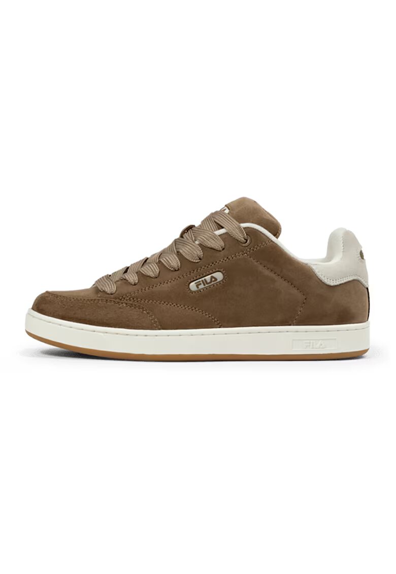 FILA Pantofi sport flatform low-cut din piele intoarsa - Alb fildes/Caramel