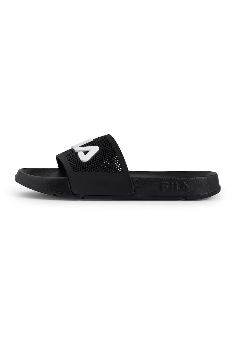 FILA Papuci cu logo in relief si perforatii - Alb/Negru