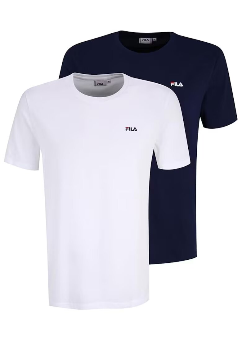 FILA Set 2 tricouri barbati - Bumbac - Alb/Albastru -