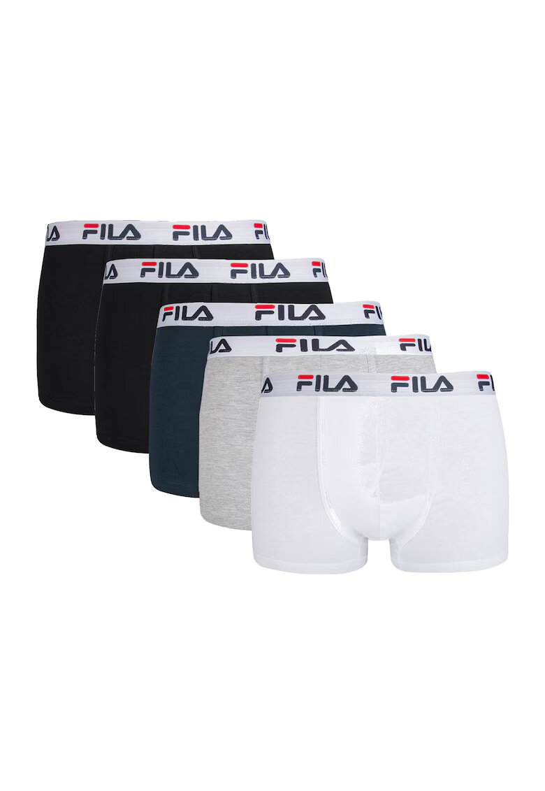FILA Set de boxeri cu banda logo in talie - 5 perechi - Multicolor