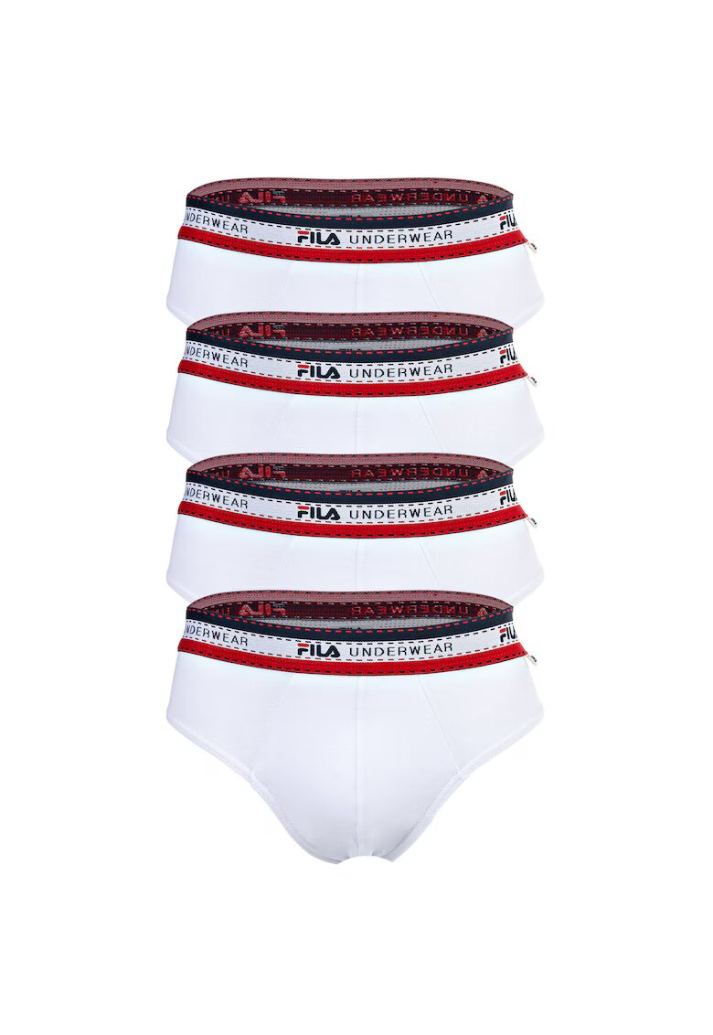 FILA Set de chiloti cu banda logo in talie - 4 perechi - Alb