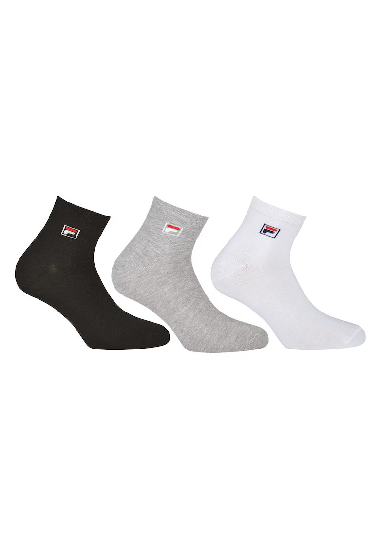 FILA Set de sosete lungi unisex - 3 perechi - Alb/Negru/Gri
