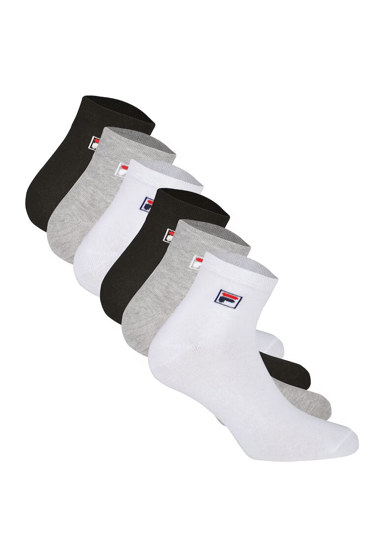 FILA Set de sosete lungi unisex - 6 perechi - Alb/Negru/Gri