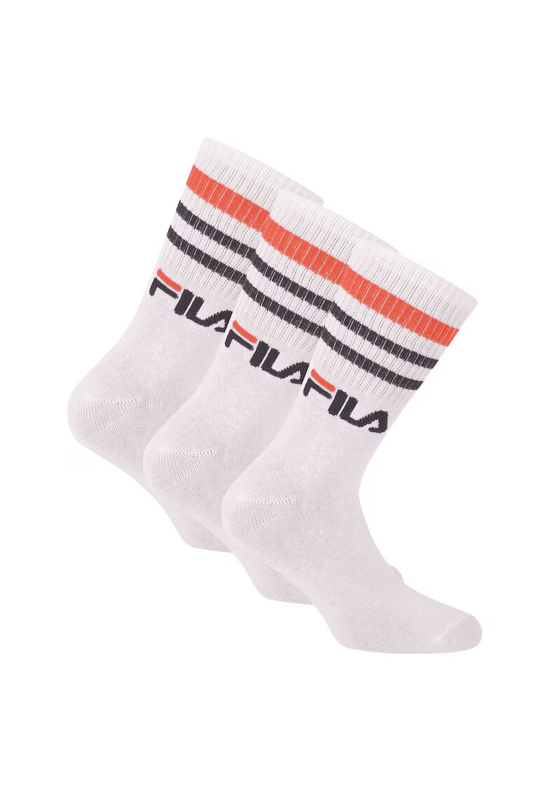 FILA Set de sosete lungi unisex cu logo - 3 perechi - Alb