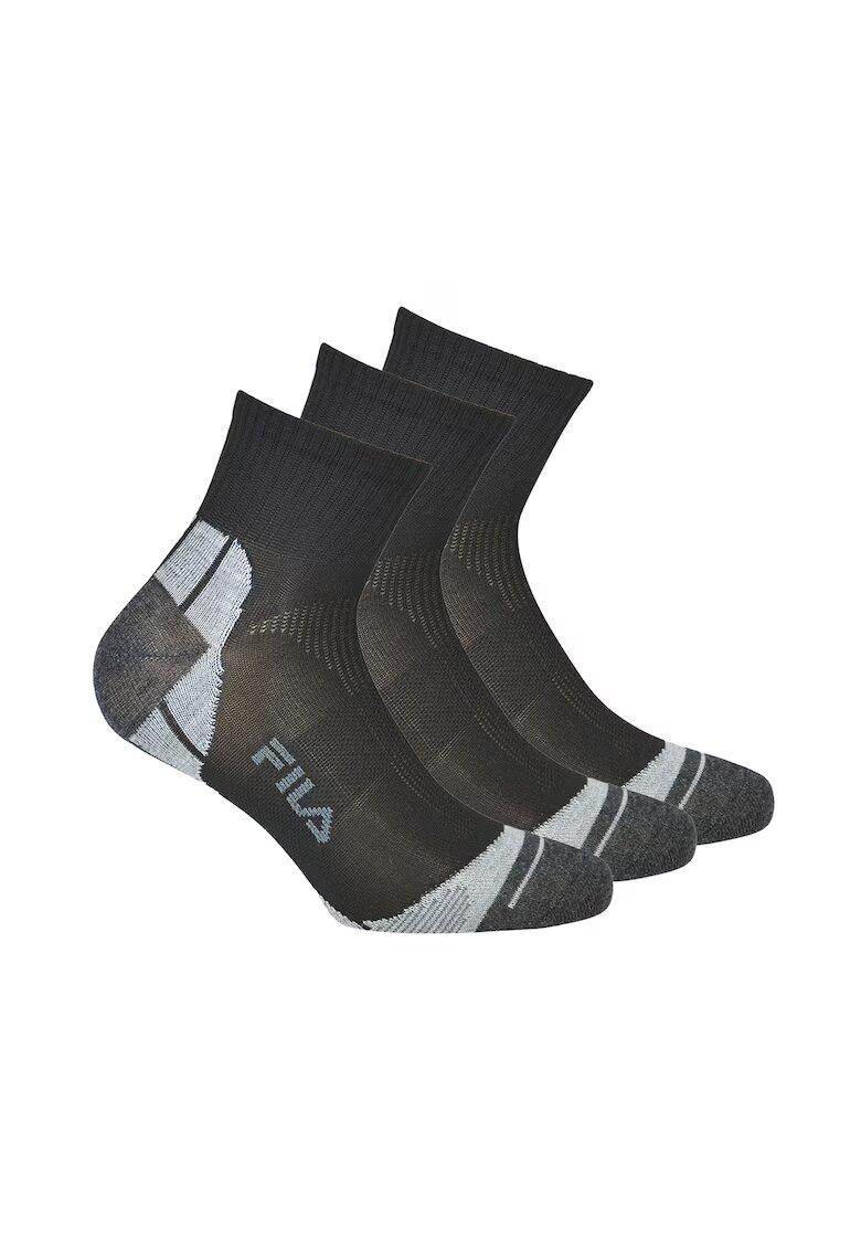 FILA Set de sosete scurte unisex - 3 perechi - Negru