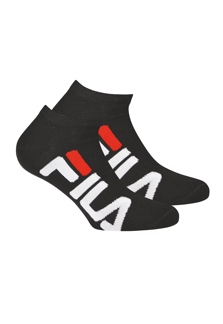 FILA Set de sosete scurte unisex cu logo - 2 perechi - Negru