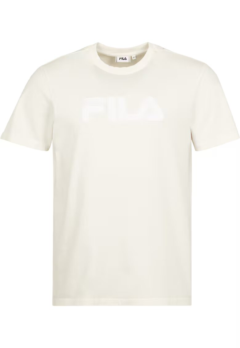 FILA Tricou cu decolteu la baza gatului si logo texturat Buek - Crem