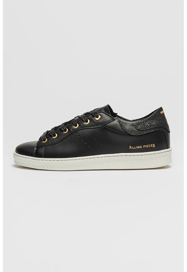 Filling Pieces Pantofi sport de piele cu sireturi - Negru