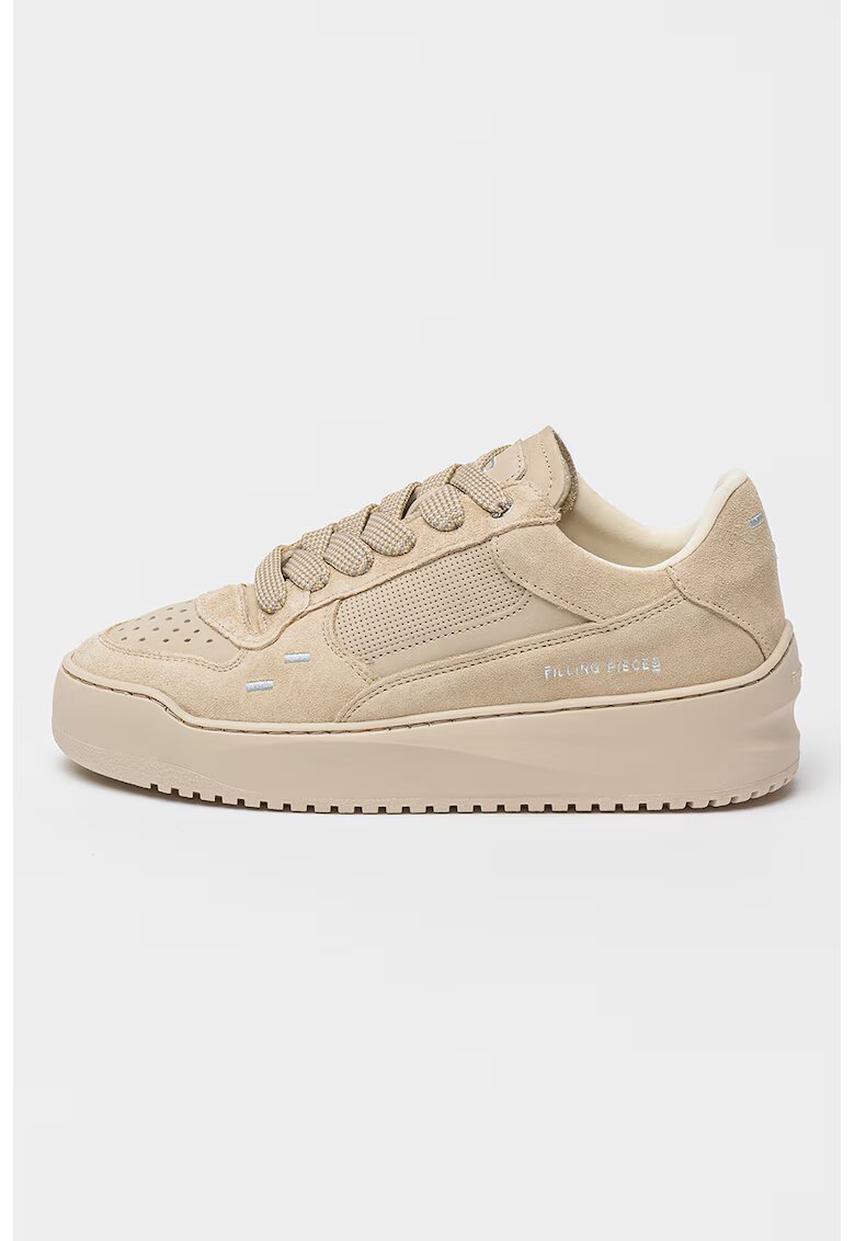 Filling Pieces Pantofi sport din piele intoarsa si piele Avenue - Maro taupe deschis