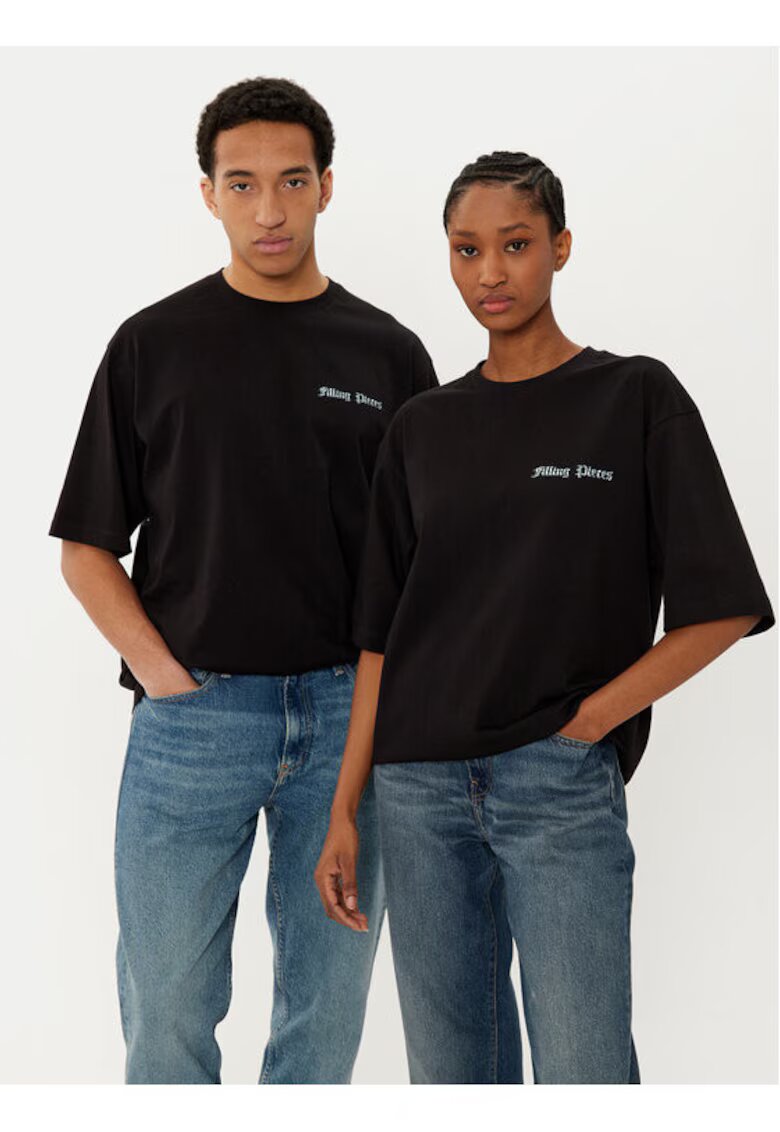 Filling Pieces Tricou unisex - 305038609 - Bumbac organic - Negru - Negru