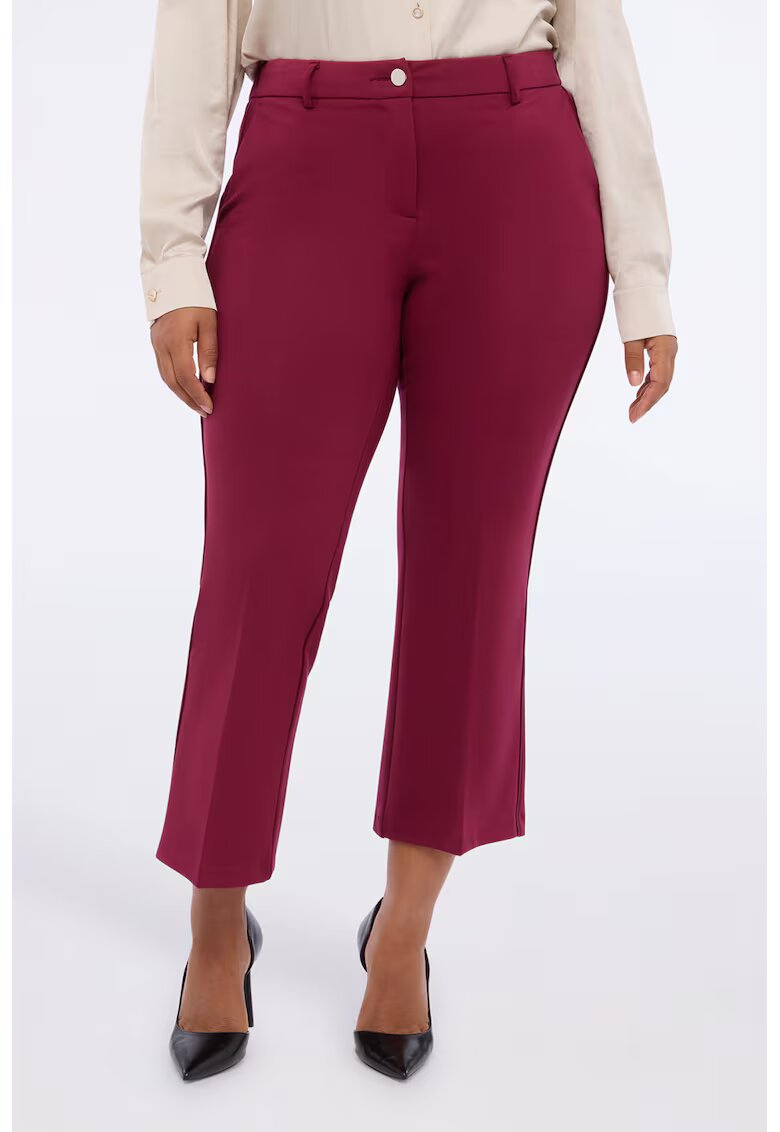 Fiorella Rubino Pantaloni crop cu buzunare laterale - Rosu stins