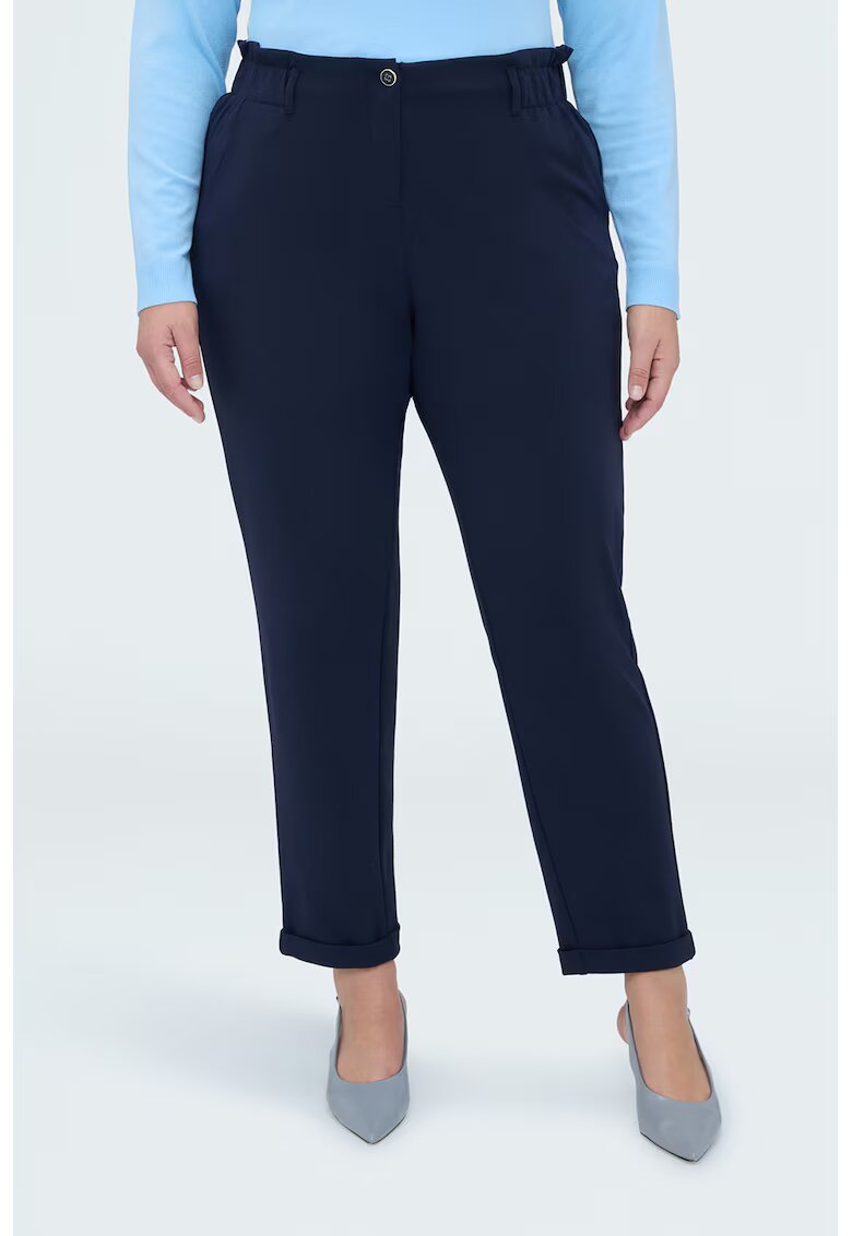 Fiorella Rubino Pantaloni crop cu croiala conica - Bleumarin