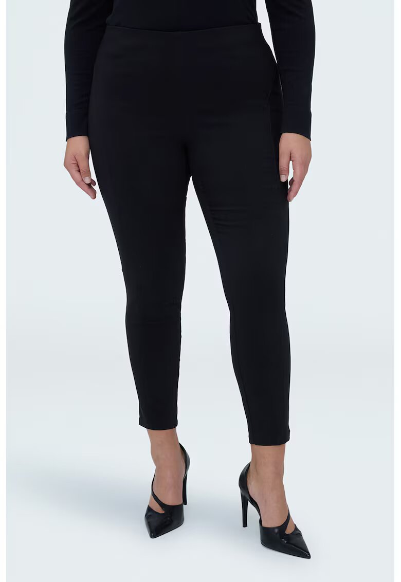 Fiorella Rubino Pantaloni crop cu talie inalta - Negru