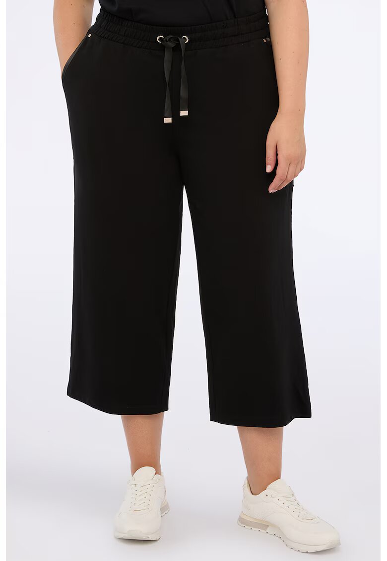Fiorella Rubino Pantaloni crop si snur - Negru