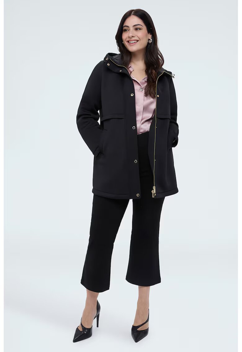 Fiorella Rubino Pantaloni cu croiala kick flare si banda cu talie elastica - Negru