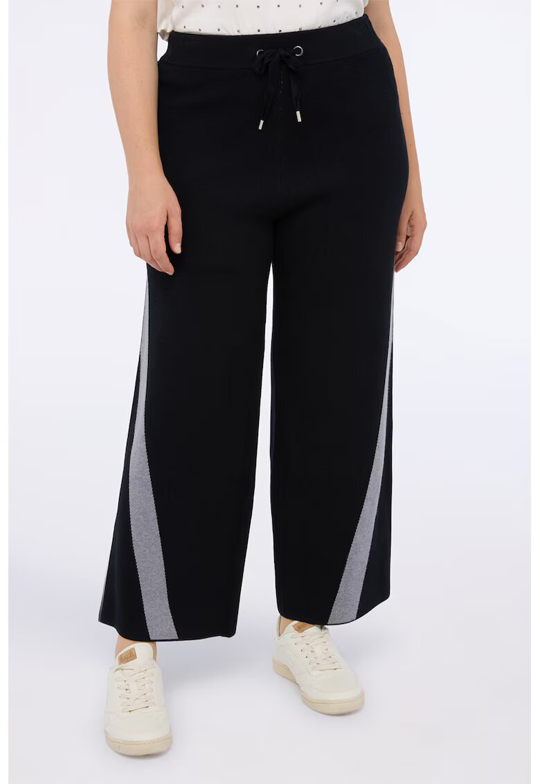 Fiorella Rubino Pantaloni de trening cu croiala evazata si snur - Negru