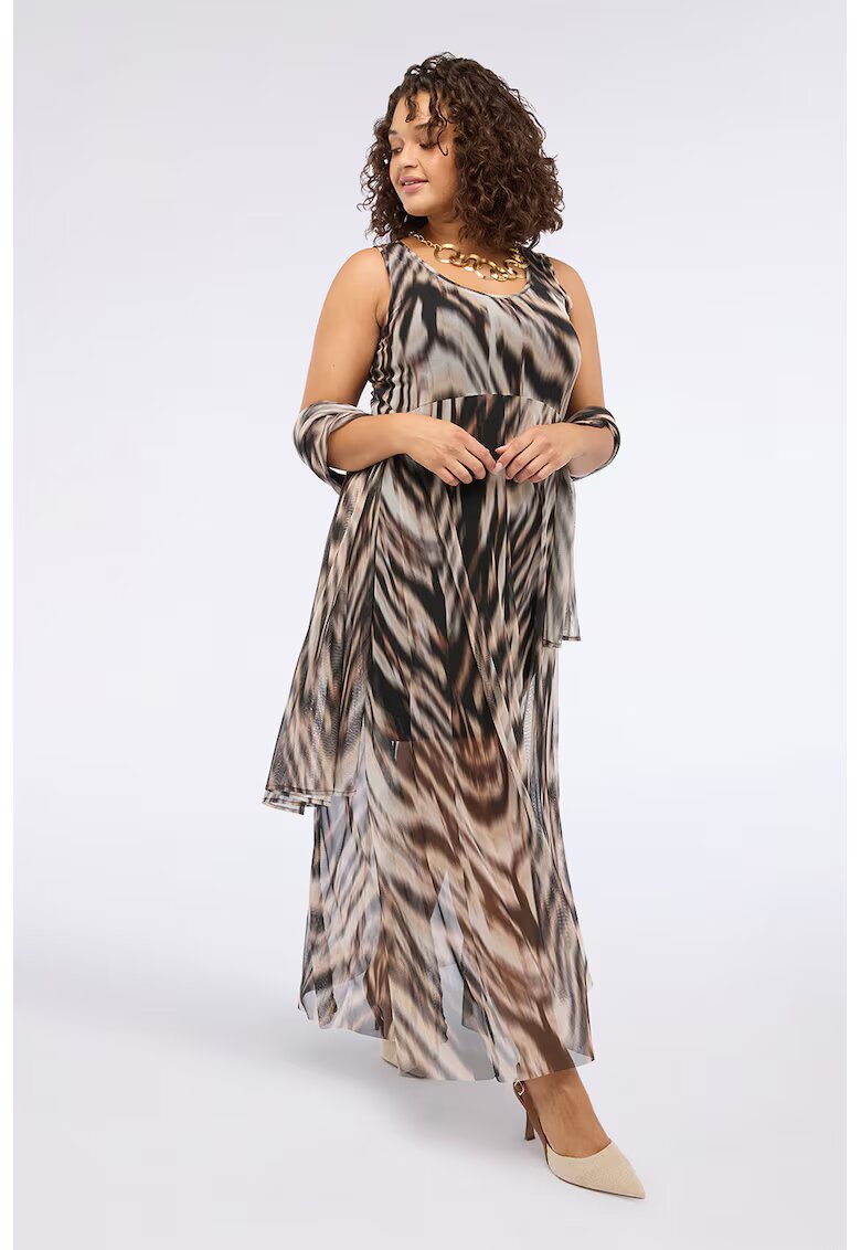 Fiorella Rubino Rochie din tul cu animal print - Multicolor