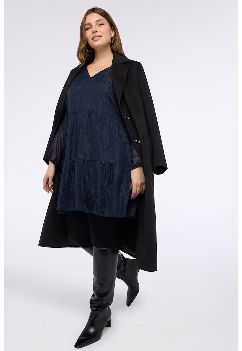 Fiorella Rubino Rochie lejera cu aspect stralucitor - Bleumarin