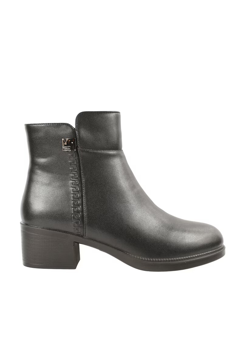 FORMAZIONE Ghete casual - dama - E0250-1 negru - piele naturala - cu toc - Negru - Piele naturala - Negru