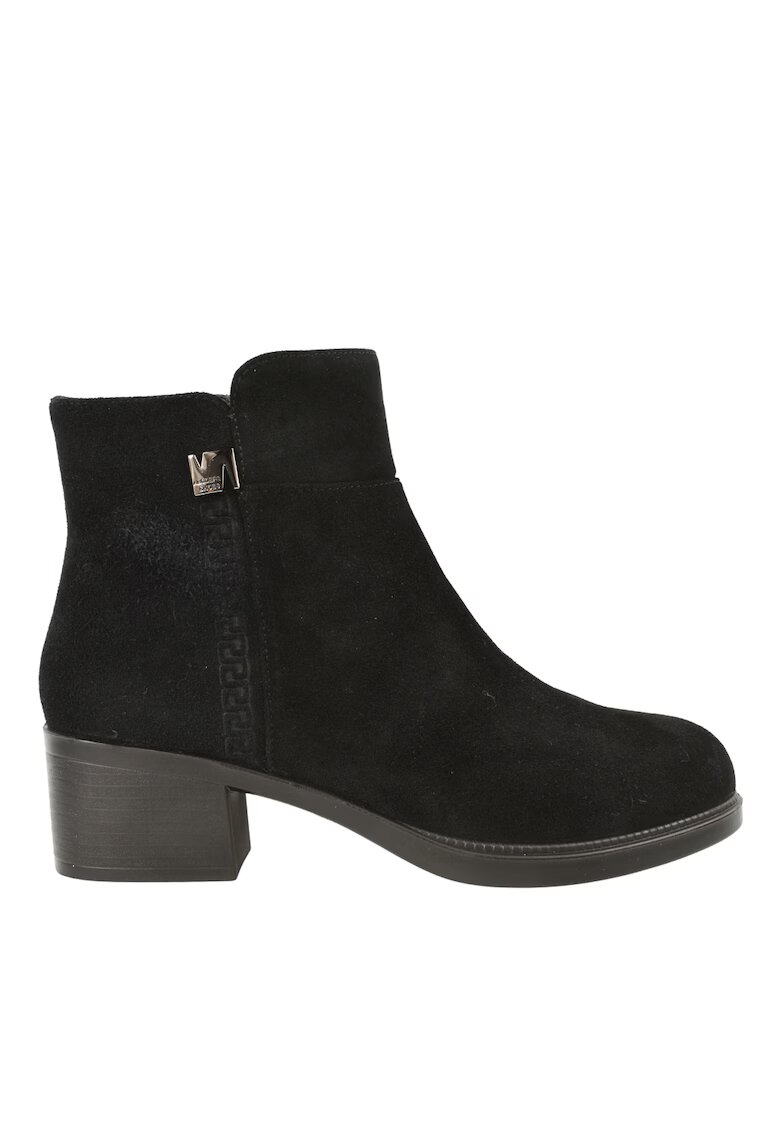 FORMAZIONE Ghete casual - dama - E0250-14 negru - piele intoarsa - cu toc - Negru