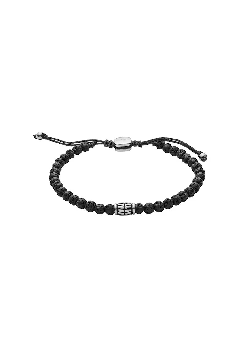 Fossil Bratara cu margele lava Vintage - Alb/Negru