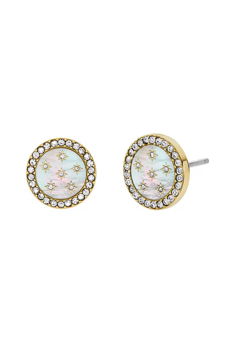 Fossil Cercei cu tija si Mother Of Pearl - Auriu