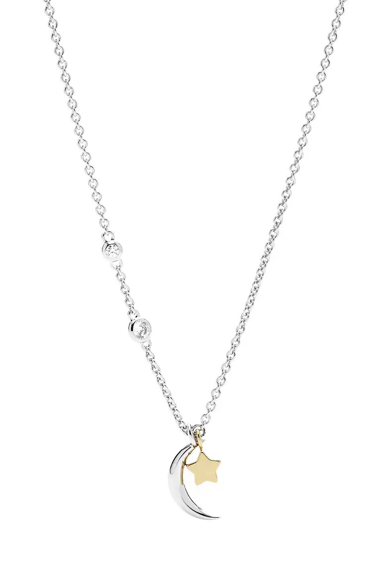 Fossil Colier din argint veritabil cu cristale zirconia - Argintiu