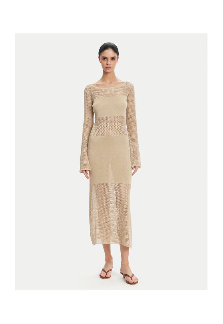 Fracomina Rochie dama FS25SD5004K514O7 - Viscoza/lurex - Bej - Bej
