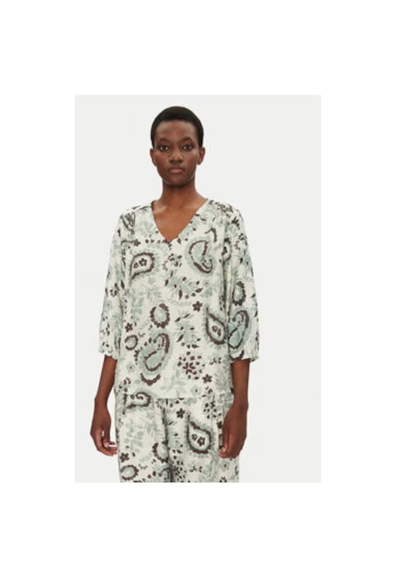 Fransa Bluza dama 20615424 - Viscoza/Poliamida - Verde - Verde