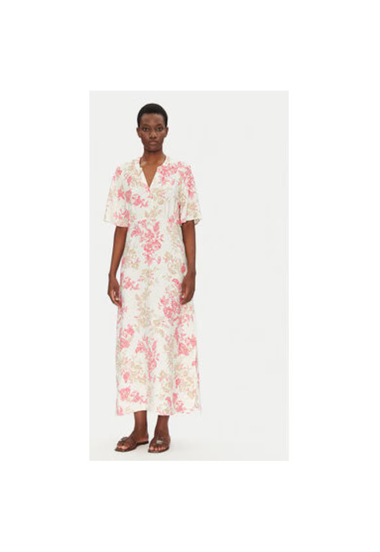 Fransa Rochie de vara dama 20615458 - Viscoza/Poliamida - 45797 - Ecru/Roz