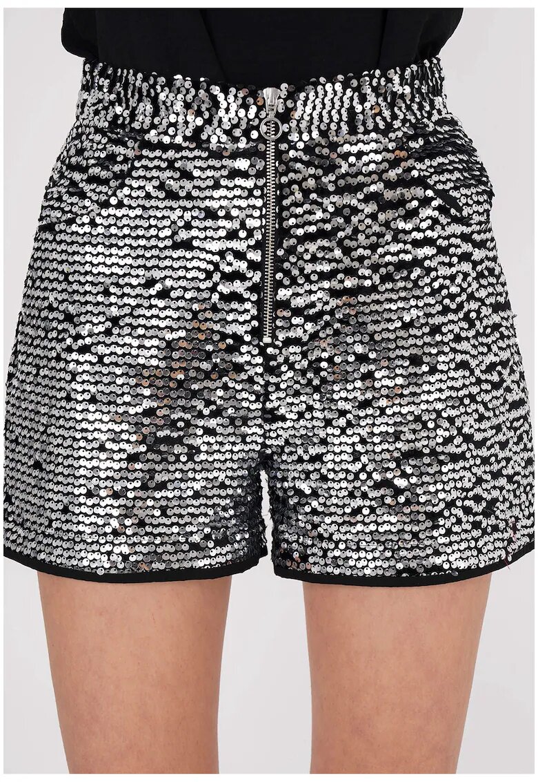 Freshlions Fusta-pantalon mini cu paiete - Gri