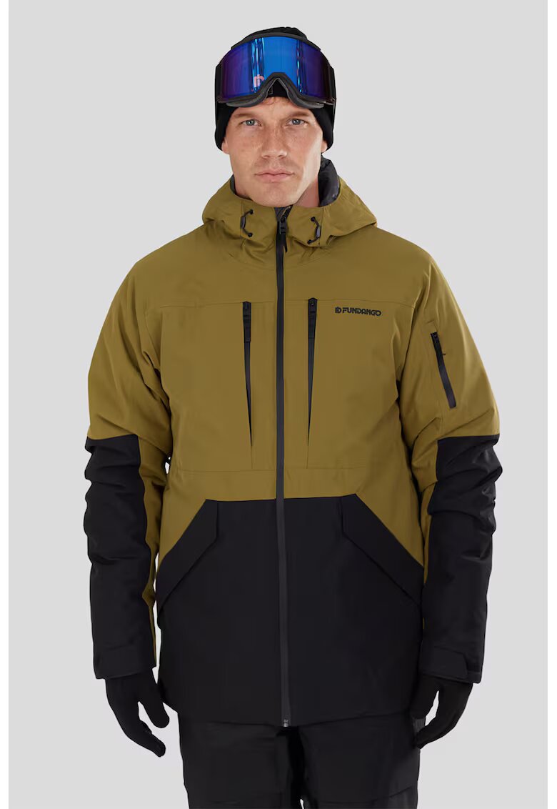 Fundango Geaca cu aspect contrastant pentru ski Baily Allmountain - Negru stins/Verde fistic