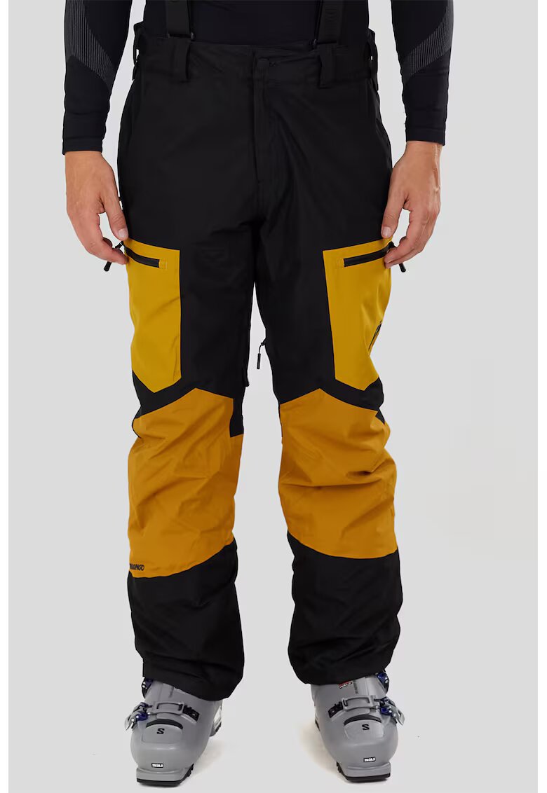 Fundango Pantaloni cu model colorblock pentru ski Nexara 3L - Negru/Galben sofran