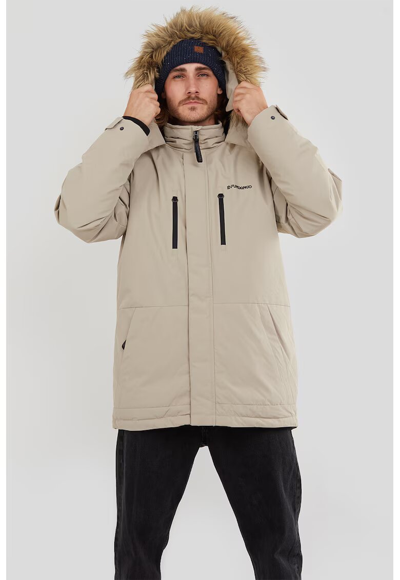 Fundango Parka impermeabila cu garnitura din blana sintetica Spirit - Gri deschis