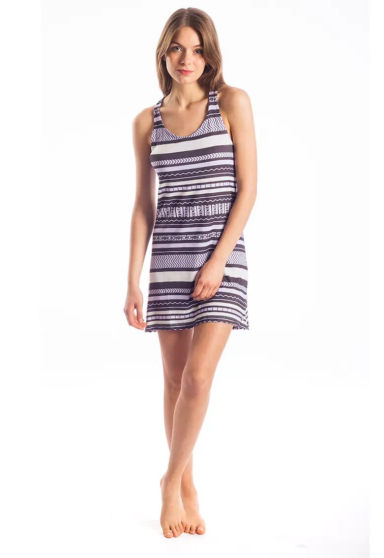 Fundango Rochie cu model in dungi Jessy Pat - Alb/Lila