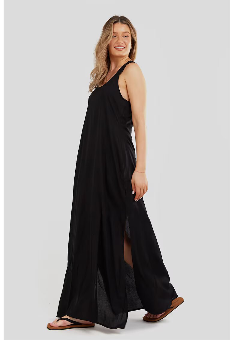 Fundango Rochie maxi cu slituri laterale Penelope - Negru