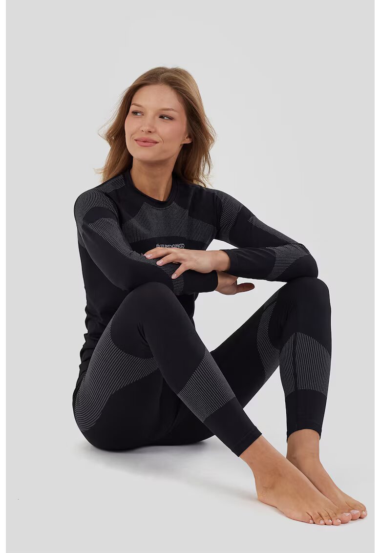 Fundango Set de bluza slim-fit si colanti pentru ski - Negru