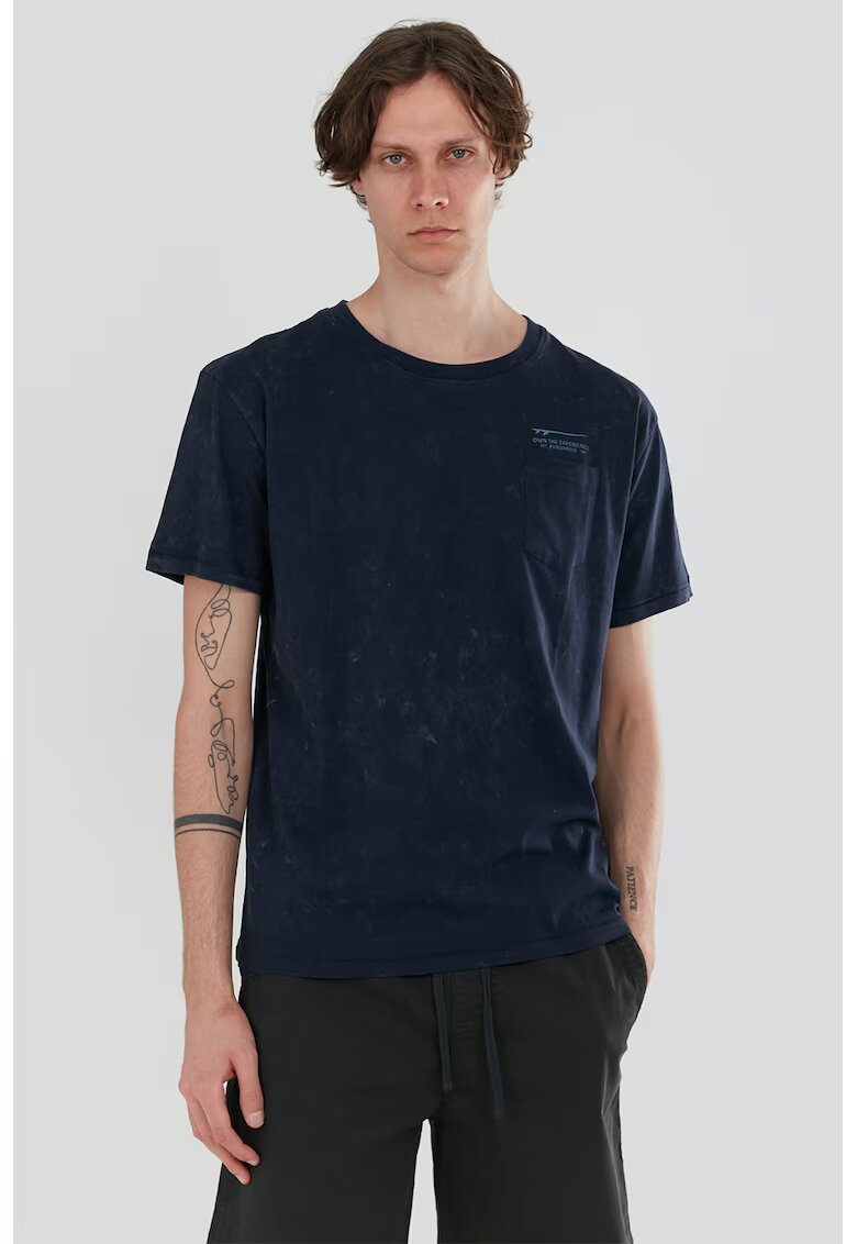 Fundango Tricou de bumbac organic cu imprimeu - Bleumarin
