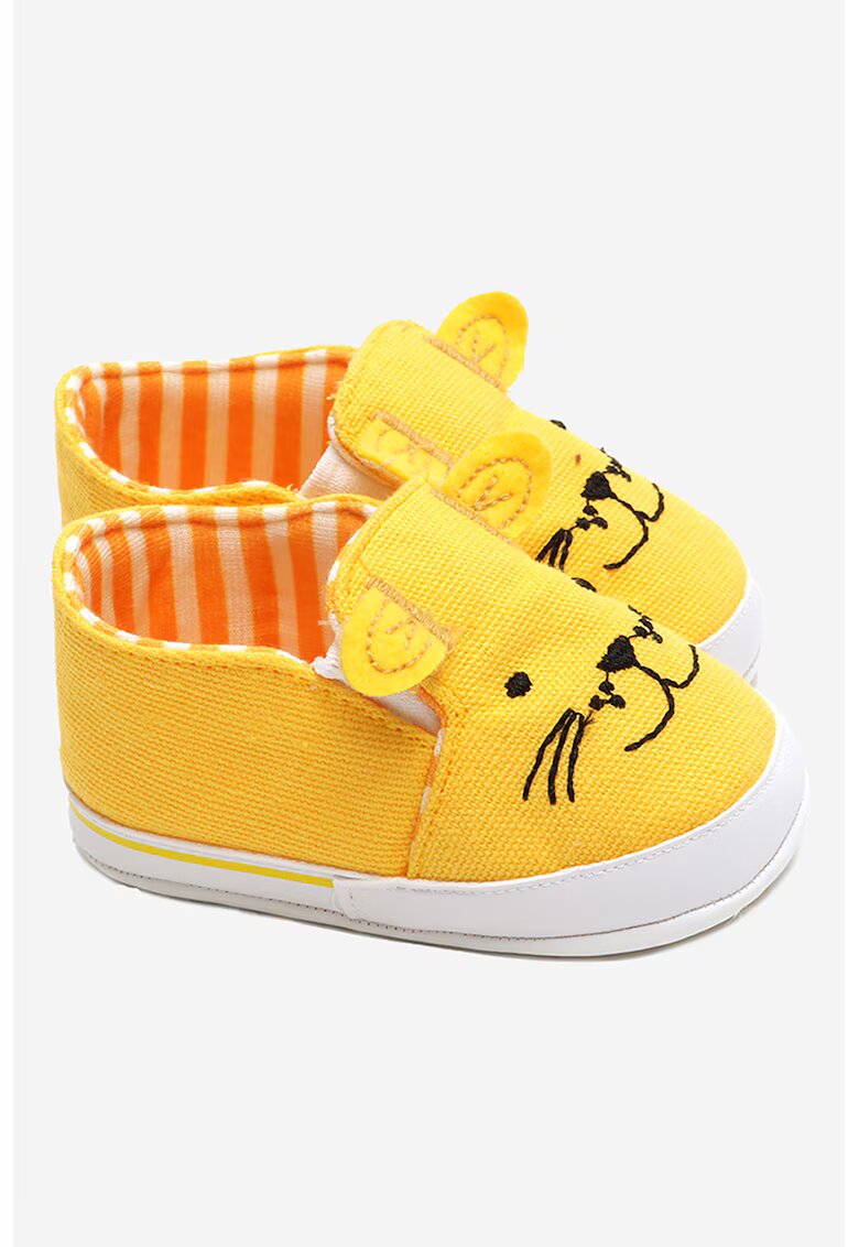 Funny Baby Tenisi slip-on cu model animal - Galben sofran